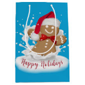 Kerstman van gemberkoek in melk medium cadeauzakje (Voorkant)