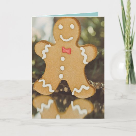 Kerstman van gemberkoek kaart (Voorkant)