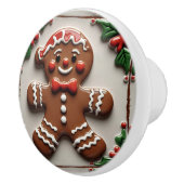 Kerstman van gemberkoek keramische knop (Rechts)