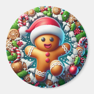 Kerstman van gemberkoek kerstmagnet magneet