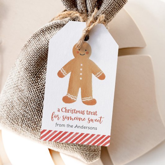 Kerstman van gemberkoek Kerstvakantie Cadeaulabel