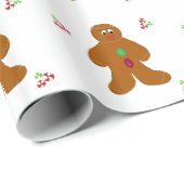Kerstman van gemberkoek met feestelijke snoepjes cadeaupapier (Rol Hoek)