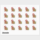 Kerstman van gemberkoek met Matcha-drank Vierkante Sticker (Vel)