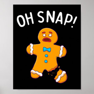 Kerstman van gemberkoek Oh Snap Kerst Grappige Koe Poster