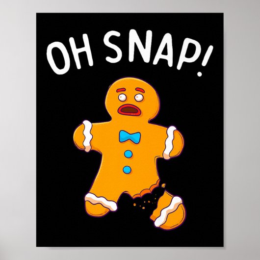 Kerstman van gemberkoek Oh Snap Kerst Grappige Koe Poster (Voorkant)
