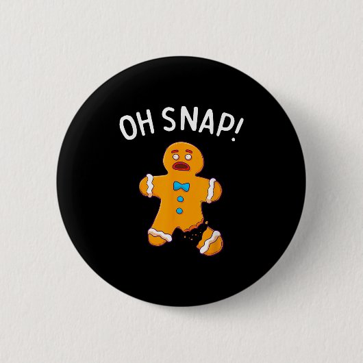 Kerstman van gemberkoek Oh Snap Kerst Grappige Koe Ronde Button 5,7 Cm (Voorkant)