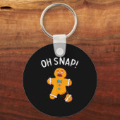 Kerstman van gemberkoek Oh Snap Kerst Grappige Koe Sleutelhanger (Voorkant)