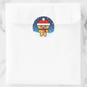 Kerstman van gemberkoek ronde sticker (Tas)