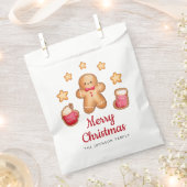 Kerstman van gemberkoek Rood Schrift Kerstmis  Bedankzakje (Geknipt)