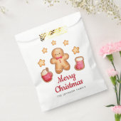 Kerstman van gemberkoek Rood Schrift Kerstmis  Bedankzakje (Gezegeld)
