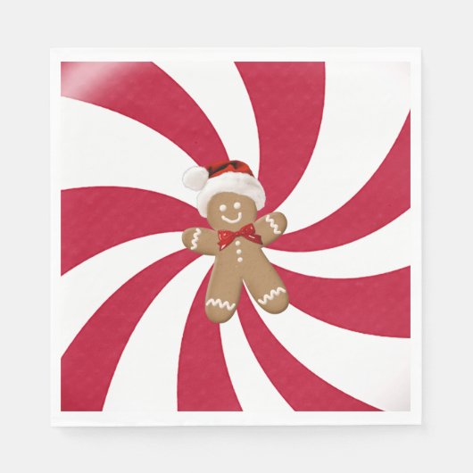 Kerstman van gemberkoek servet (Voorkant)