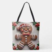 Kerstman van gemberkoek tote bag (Achterkant)