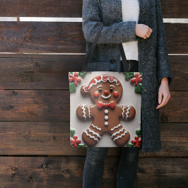Kerstman van gemberkoek tote bag