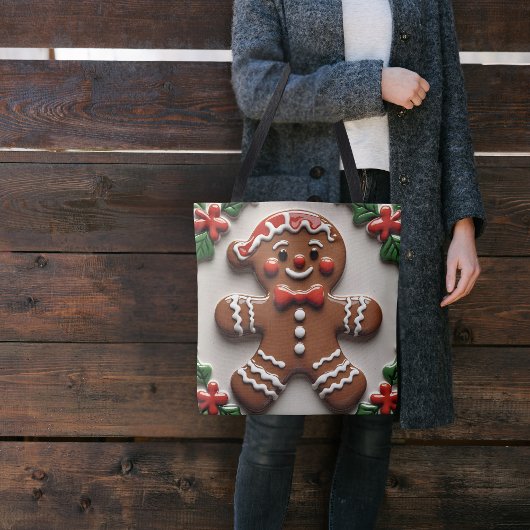 Kerstman van gemberkoek tote bag
