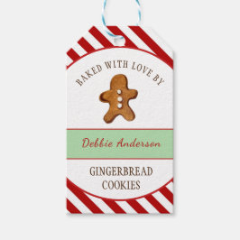 Kerstman van gemberkoek Vakantiekoek Cadeaulabel