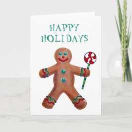 Kerstman van gemberkoek wenskaart kaart