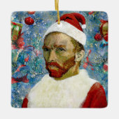 Kerstman, Van Gogh Keramisch Ornament (Voorkant)