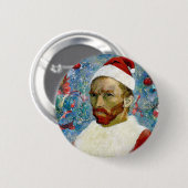 Kerstman, Van Gogh Ronde Button 5,7 Cm (Voorkant /achterkant)