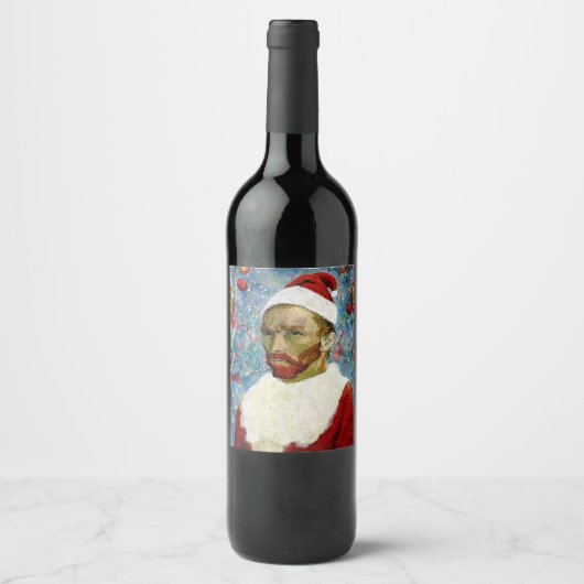 Kerstman, Van Gogh Wijn Etiket (Voorkant)