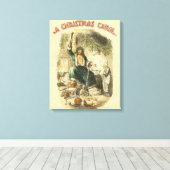 Kerstman van het heden Scrooge Canvas Afdruk (Insitu (Houten vloer))