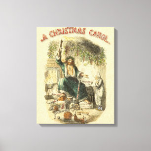 Kerstman van het heden Scrooge Canvas Afdruk