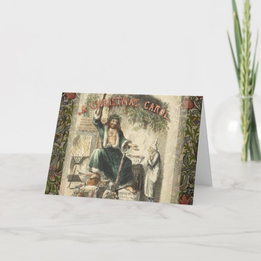 Kerstman van het heden Scrooge Feestdagen Kaart (Voorkant)