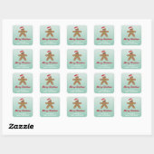 Kerstman Van Kerstbrood Uit De Keuken Van Vierkante Sticker (Vel)