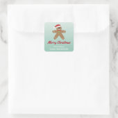 Kerstman Van Kerstbrood Uit De Keuken Van Vierkante Sticker (Tas)