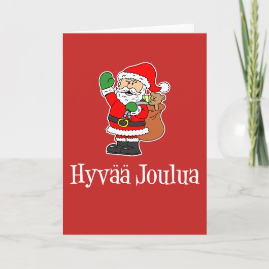 Kerstman van Kerstmis van Joulua van Hyvaa de Feestdagen Kaart (Voorkant)