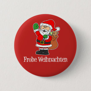Kerstman van Kerstmis van Weihnachten van Frohe de Ronde Button 5,7 Cm