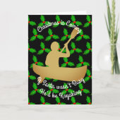 Kerstman van Kerstmis zou Kayaking zijn Feestdagen Kaart (Voorkant)