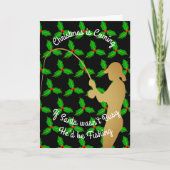 Kerstman van Kerstmis zou vissen Feestdagen Kaart (Voorkant)