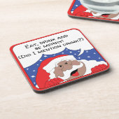 Kerstman van kleur zegt bier onderzetter (Linkerzijde)