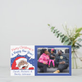 Kerstman van kleur zegt feestdagenkaart (Staand voorkant)