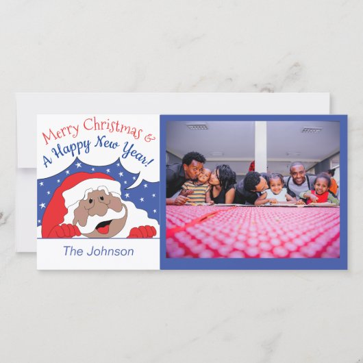 Kerstman van kleur zegt feestdagenkaart (Voorkant)