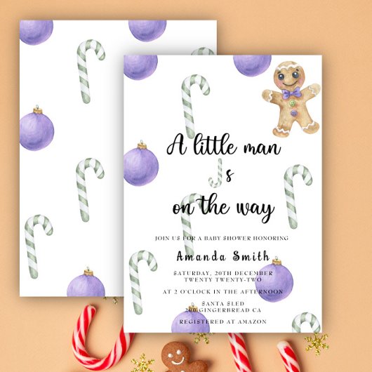 Kerstman Van Koek Baby Shower Kaart