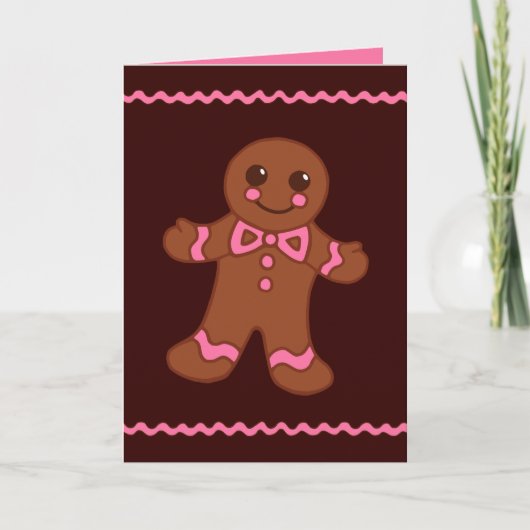 Kerstman Van Koek Card Feestdagen Kaart (Voorkant)