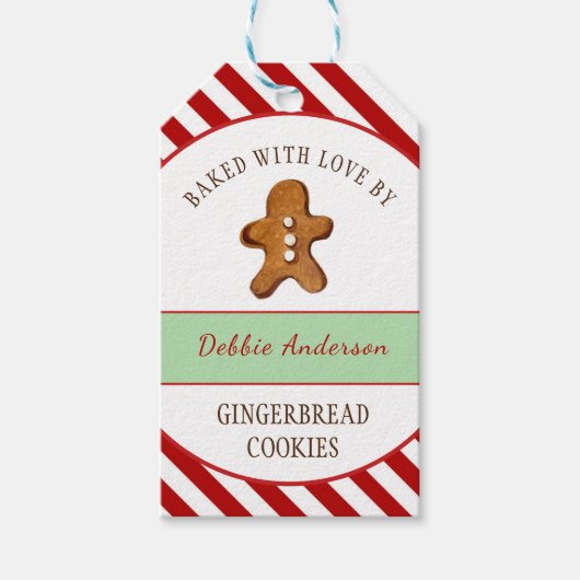 Kerstman van koek Holiday koek Cadeaulabel (Voorkant)