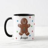 Kerstman Van Koek Met Kerststippen Mok (Links)