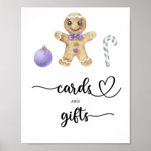 Kerstman van koekdeeg - kaarten en cadeaus baby sh poster