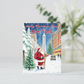 Kerstman van New York City in Manhattan Briefkaart (Staand voorkant)