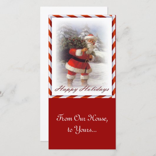 Kerstman van ons huis naar het uwe feestdagenkaart (Voorkant / Achterkant)
