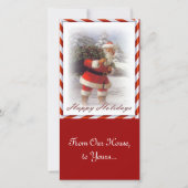 Kerstman van ons huis naar het uwe feestdagenkaart (Voorkant)