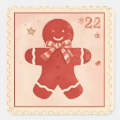 Kerstman van oude gemberkoek Kerst  Vierkante Sticker (Voorkant)