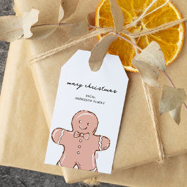 Kerstman van peperkoek cadeaulabel