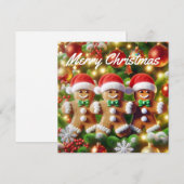 Kerstman van peperkoek feestdagenkaart (Voorkant / Achterkant)