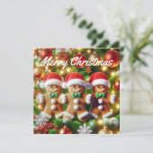 Kerstman van peperkoek feestdagenkaart (Staand voorkant)
