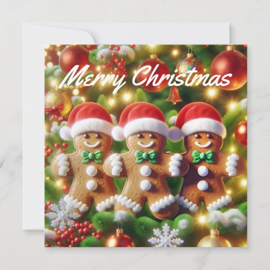 Kerstman van peperkoek feestdagenkaart (Voorkant)