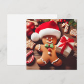 Kerstman van peperkoek feestdagenkaart (Voorkant / Achterkant)