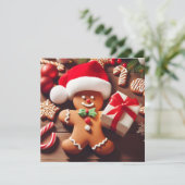 Kerstman van peperkoek feestdagenkaart (Staand voorkant)